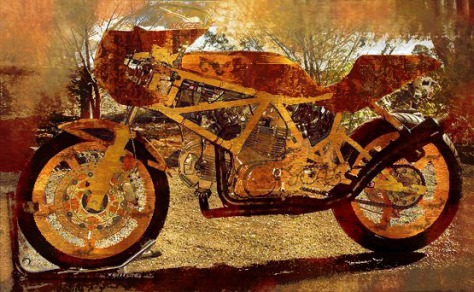Another Steampunk Ducati, very different vintage model and Steampunk styling. Obviously, I like motorcycles and supercars, Ducati is a favorite - that and most vintage European bikes.